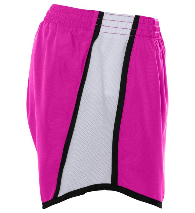 Ladies Polyester / Spandex 4 Inseam Augusta Black & Neon Color Stripe Volleyball  Shorts - Spandex Shorts in 4 inseam - Lots of Colors & Styles