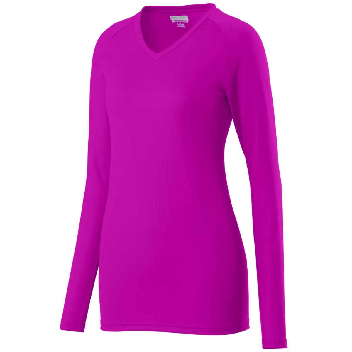 Augusta Ladies Astonish Long Sleeve Jersey, Power Pink/Graphite / 2XL