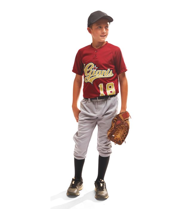 Augusta Sportswear Youth Wicking Two-Button Baseball Jersey
