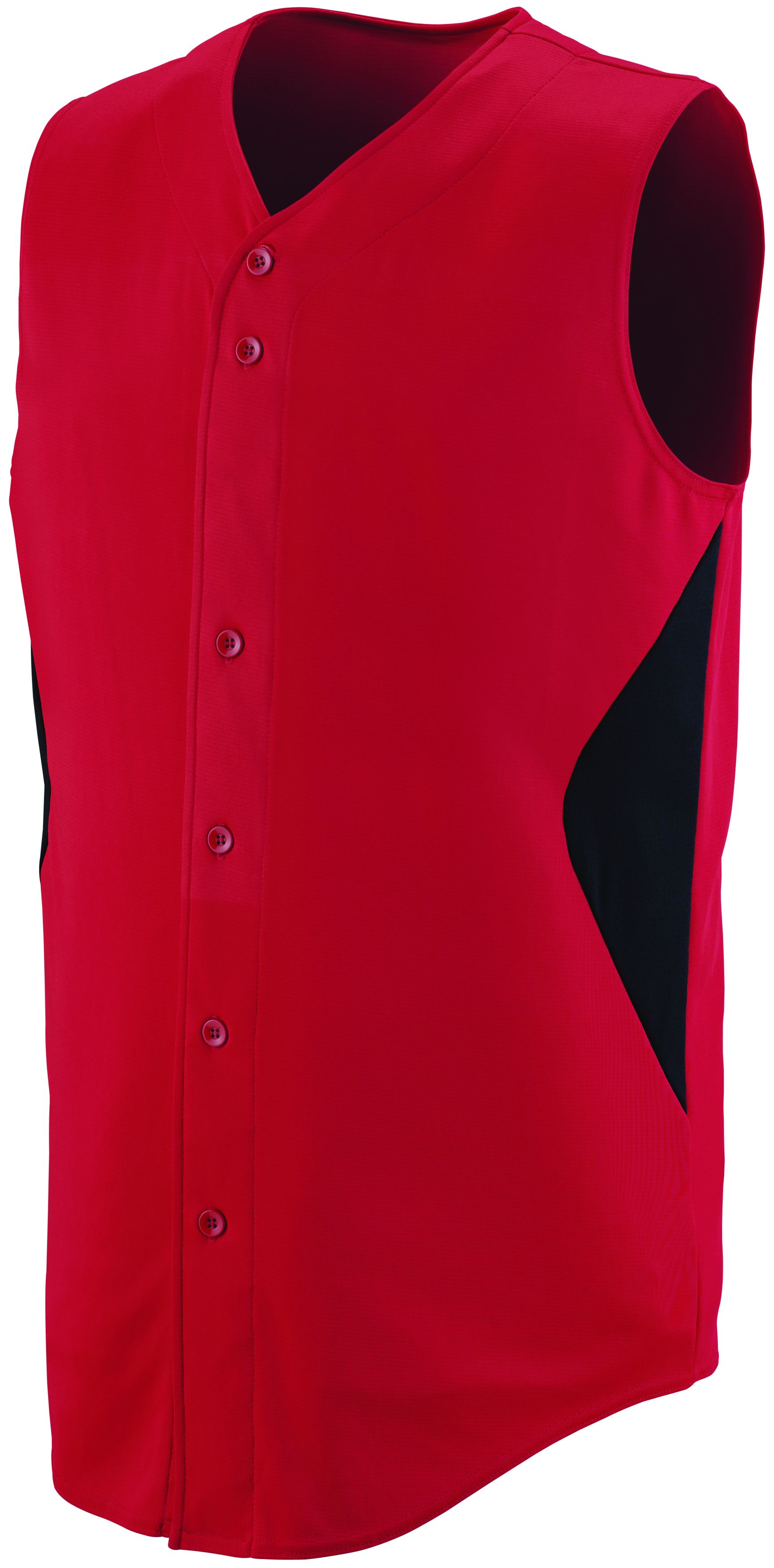 Augusta Sportswear Men's Sleeveless Polyester Full Button Jersey Shirt 1652 