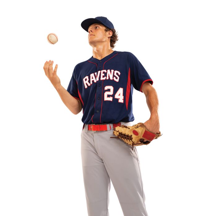 Holloway Ignite Men's Baseball Jersey 221011 Wicking Double Knit Faux Full  Button