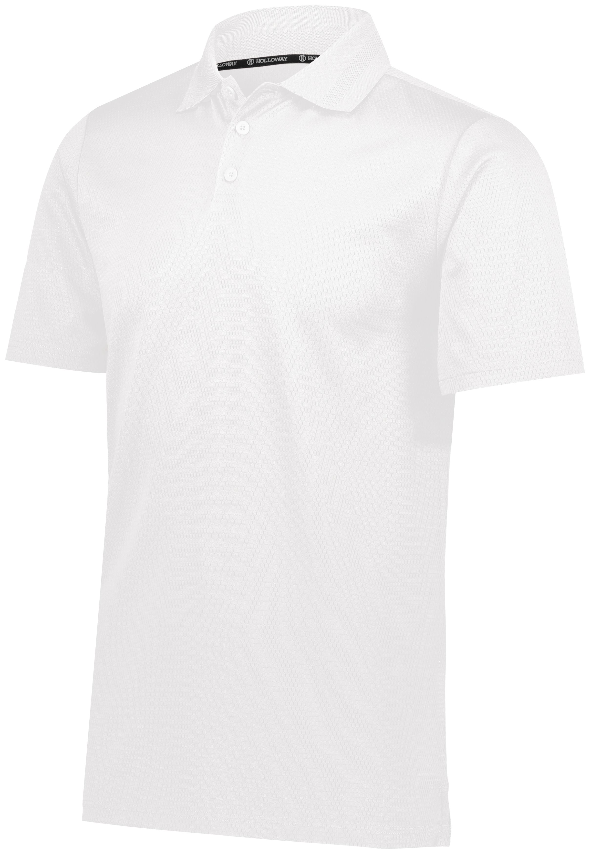 Holloway 222568 Men's Prism Honeycomb Polo in White