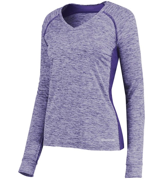 Wyongtao Womens Long Sleeve T-Shirt with Built in Padded Bra, Regular Fit  Built in Shelf Bra Solid Tops Purple XL