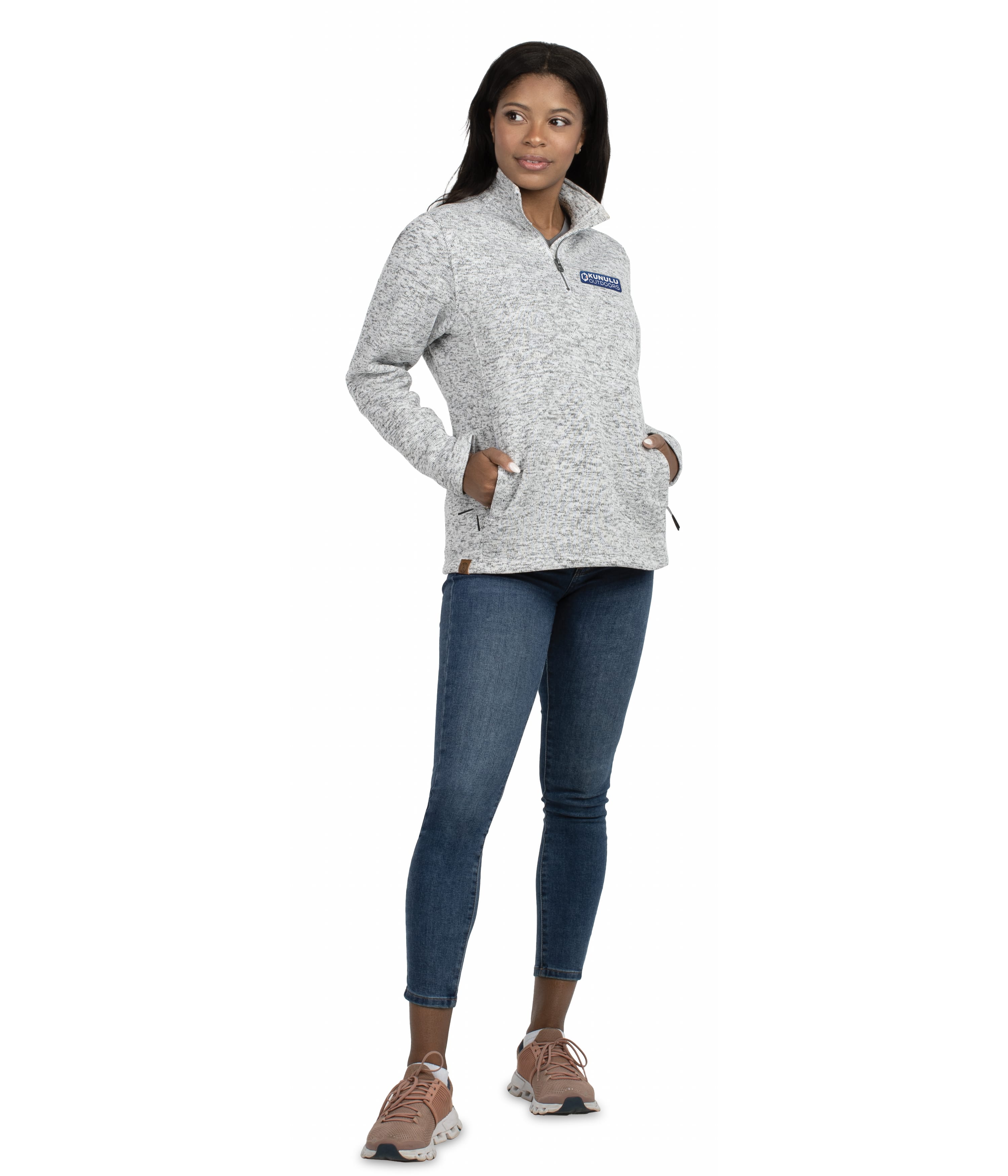 Performance Pullover Jacket for Women - 1/4 Zip Embroidered Albion College A