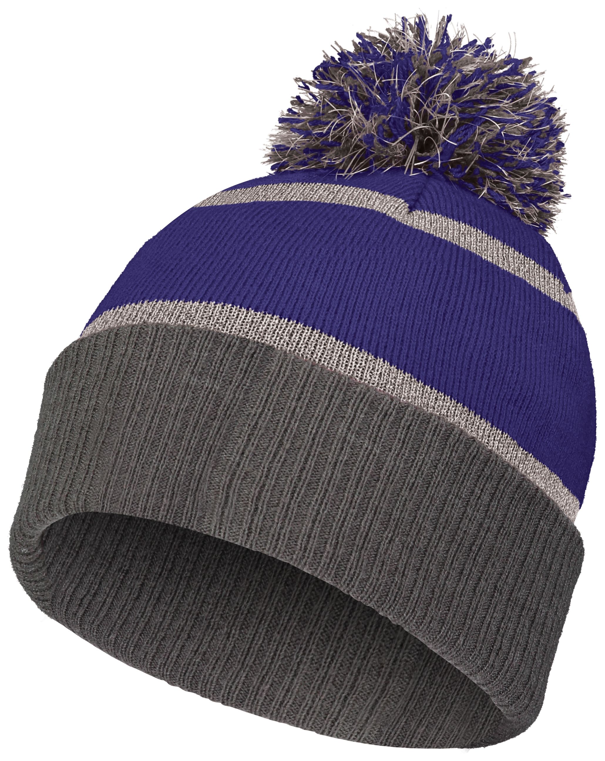 Reflective Beanie – Rib Cuffed Blank Beanie W/ Pom Reflective Beanie – Rib Cuffed Blank Beanie W/ Pom