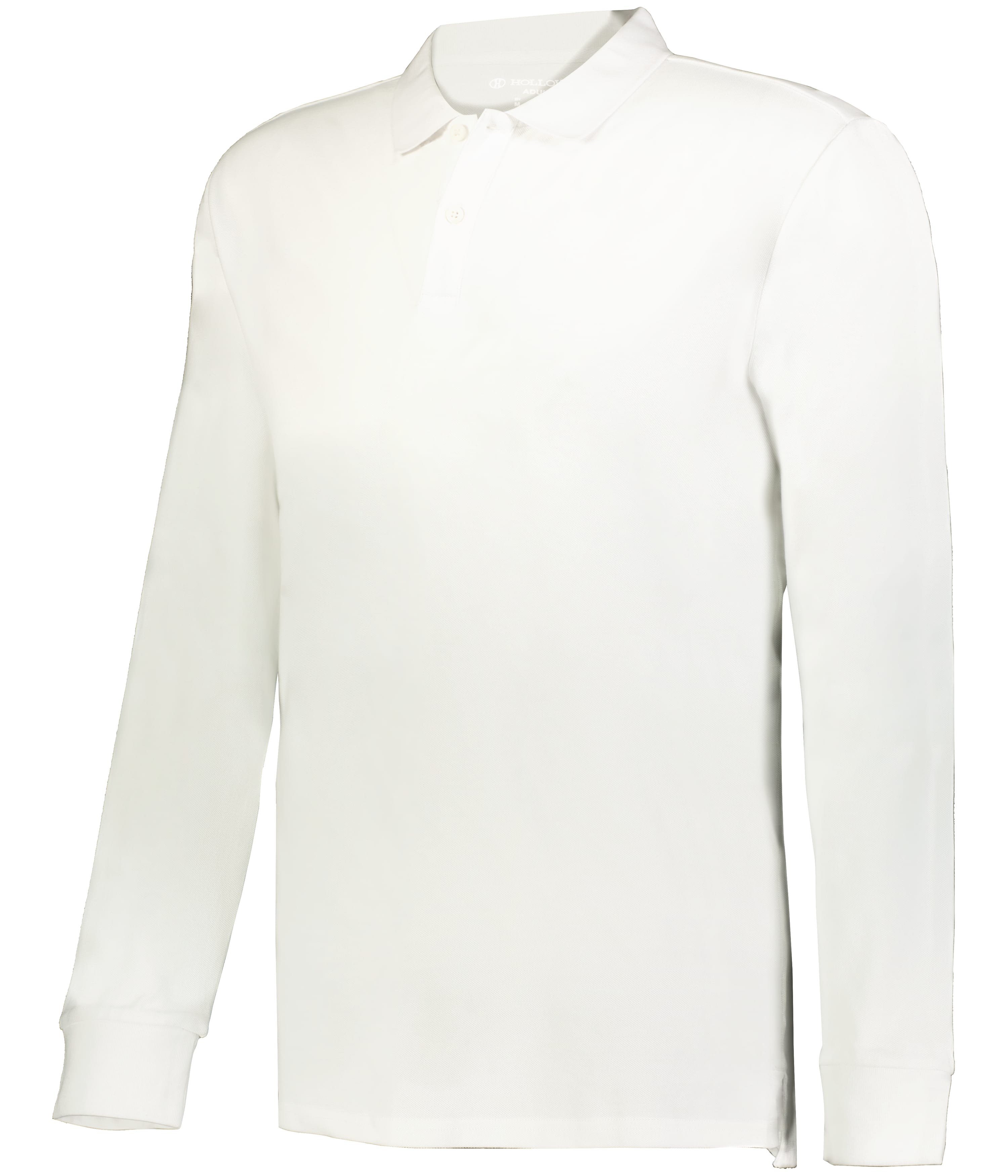 Holloway 226177 White Long Sleeve Core Classic Pique Polo Shirt with Two Button Placket. Holloway 226177 White Long Sleeve Core Classic Pique Polo Shirt with Two Button Placket.
