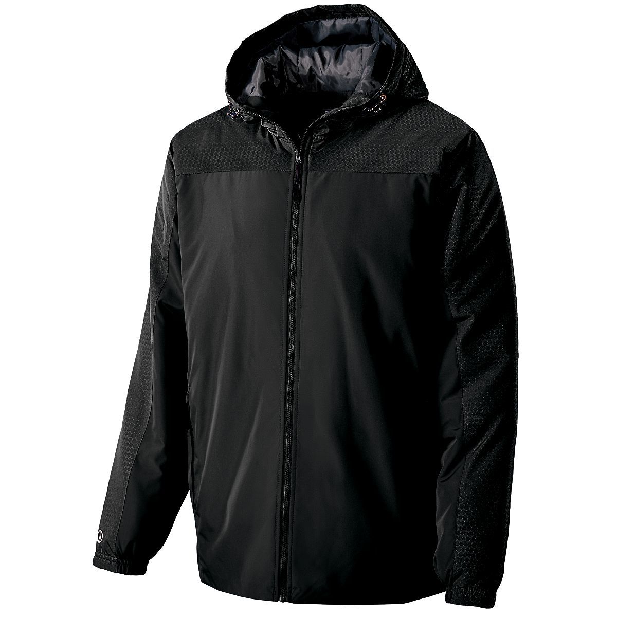 Men’s Black Bionic Hooded Jacket with lightweight water-resistant Micron™ fabric, quilted lining, adjustable hood, and zippered pockets for training and outdoor sports. Men’s Black Bionic Hooded Jacket with lightweight water-resistant Micron™ fabric, quilted lining, adjustable hood, and zippered pockets for training and outdoor sports.