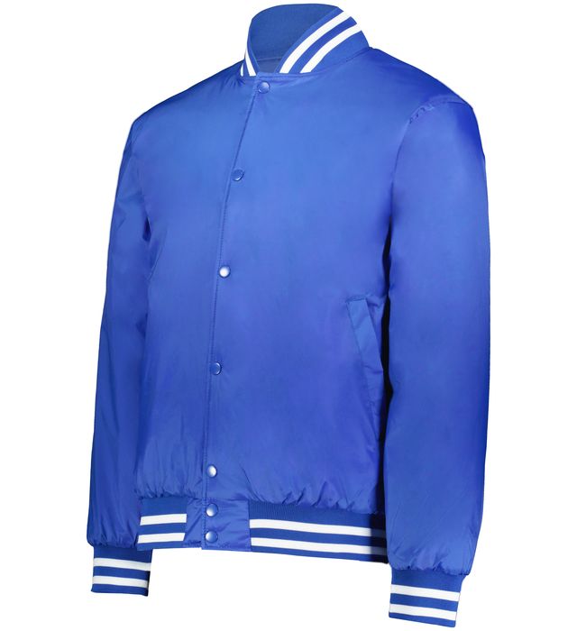 Adult Sweatshirt Varsity Jacket ROYAL BLUE/WHITE