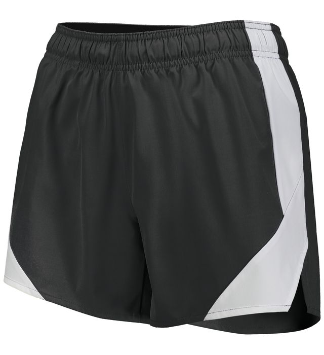 Ladies Polyester / Spandex 4 Inseam Augusta Black & Neon Color Stripe Volleyball  Shorts - Spandex Shorts in 4 inseam - Lots of Colors & Styles