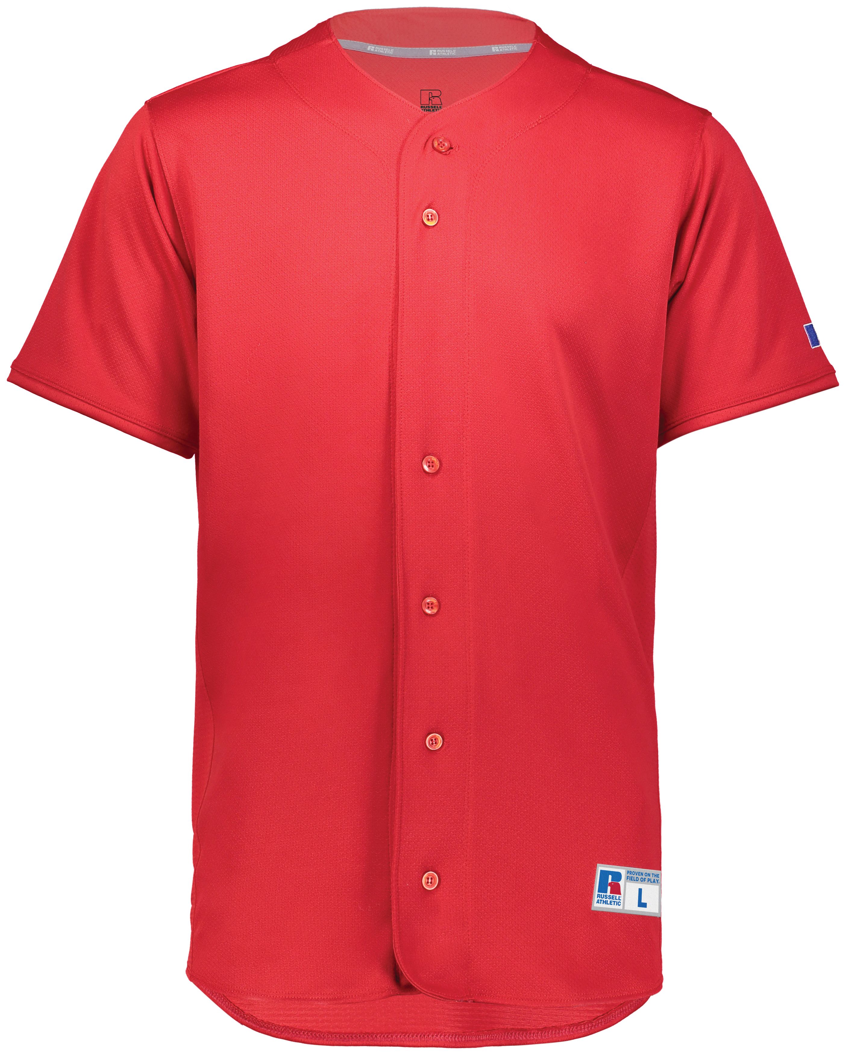Augusta XL Full-Button Baseball Jersey Navy/Red 1655 