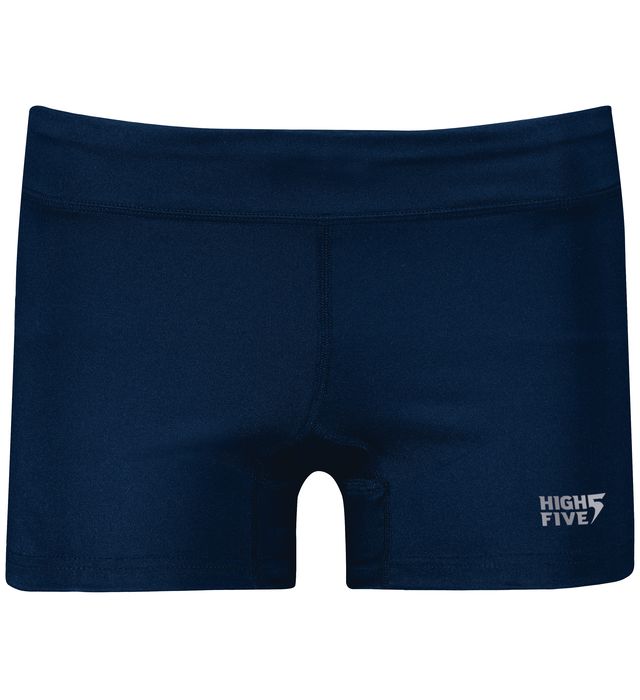 Ladies Polyester / Spandex 4 Inseam Augusta Stride Navy Blue / White Volleyball  Shorts - Spandex Shorts in 4 inseam - Lots of Colors & Styles
