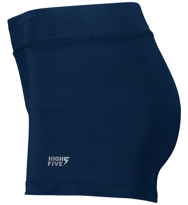 Ladies Polyester / Spandex 4 Inseam Augusta Stride Navy Blue / White Volleyball  Shorts - Spandex Shorts in 4 inseam - Lots of Colors & Styles