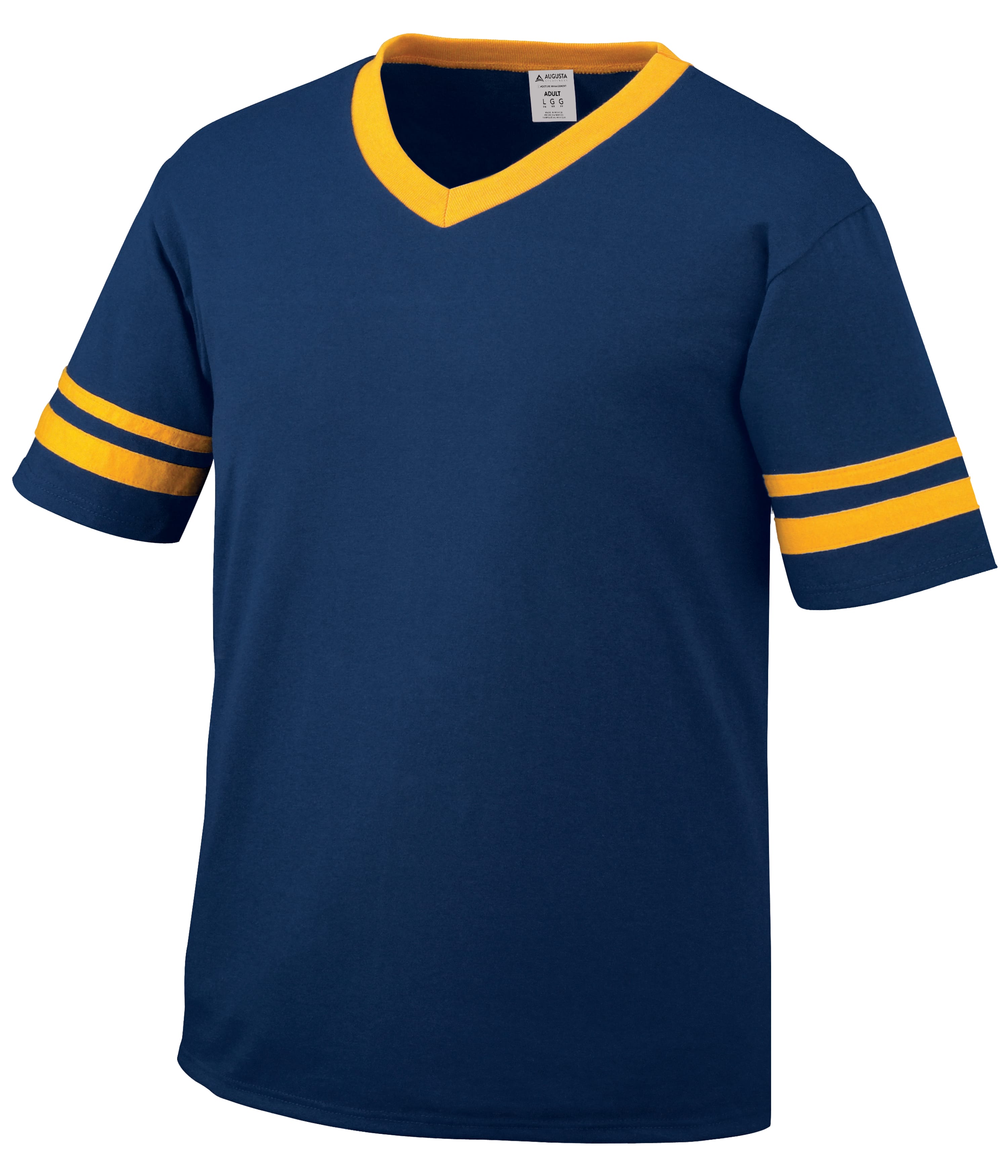 Augusta Sportswear 360 - Sleeve Stripe Jersey, Navy/Gold, L
