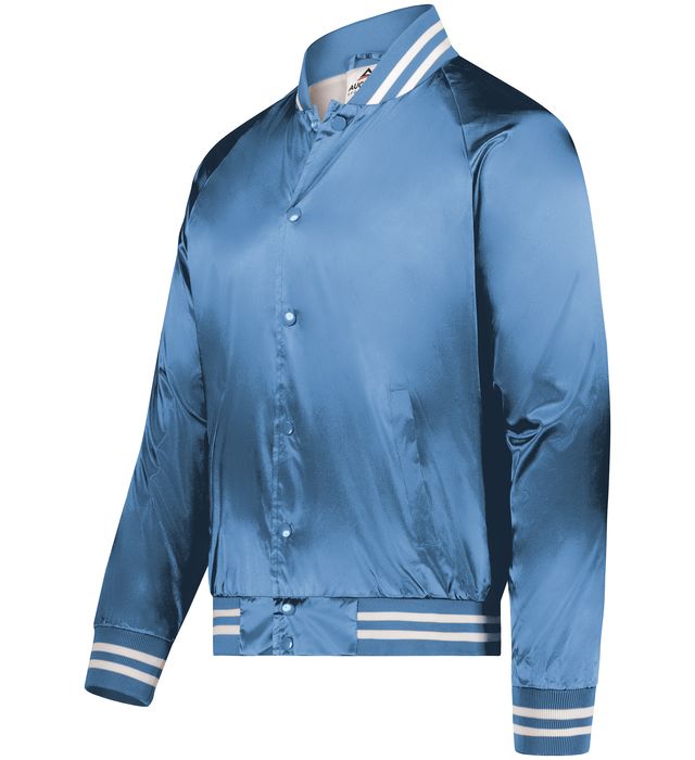 Satin Baseball Jacket/Striped Trim | Augusta Sportswear Brands
