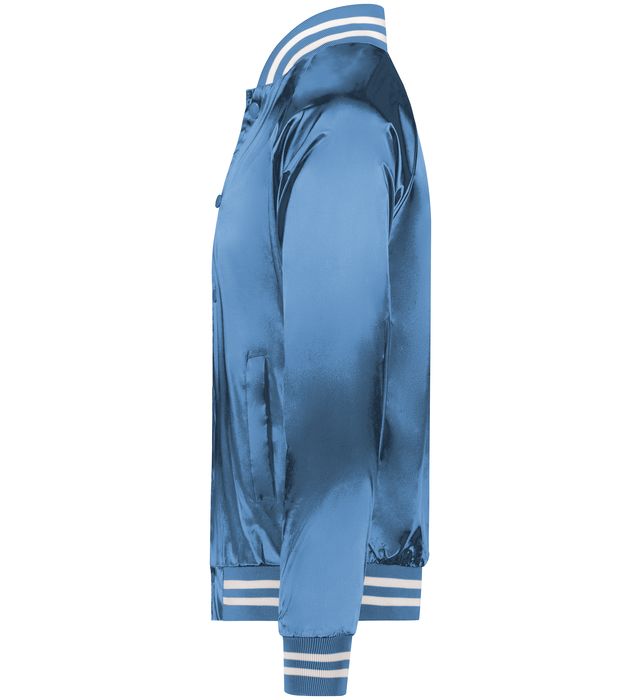 Satin Baseball Jacket/Striped Trim | Augusta Sportswear Brands
