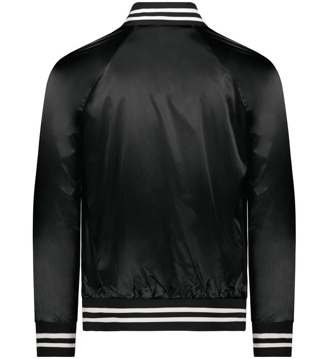 Nylon Satin Bomber Baseball Jacket. Available in Black and 