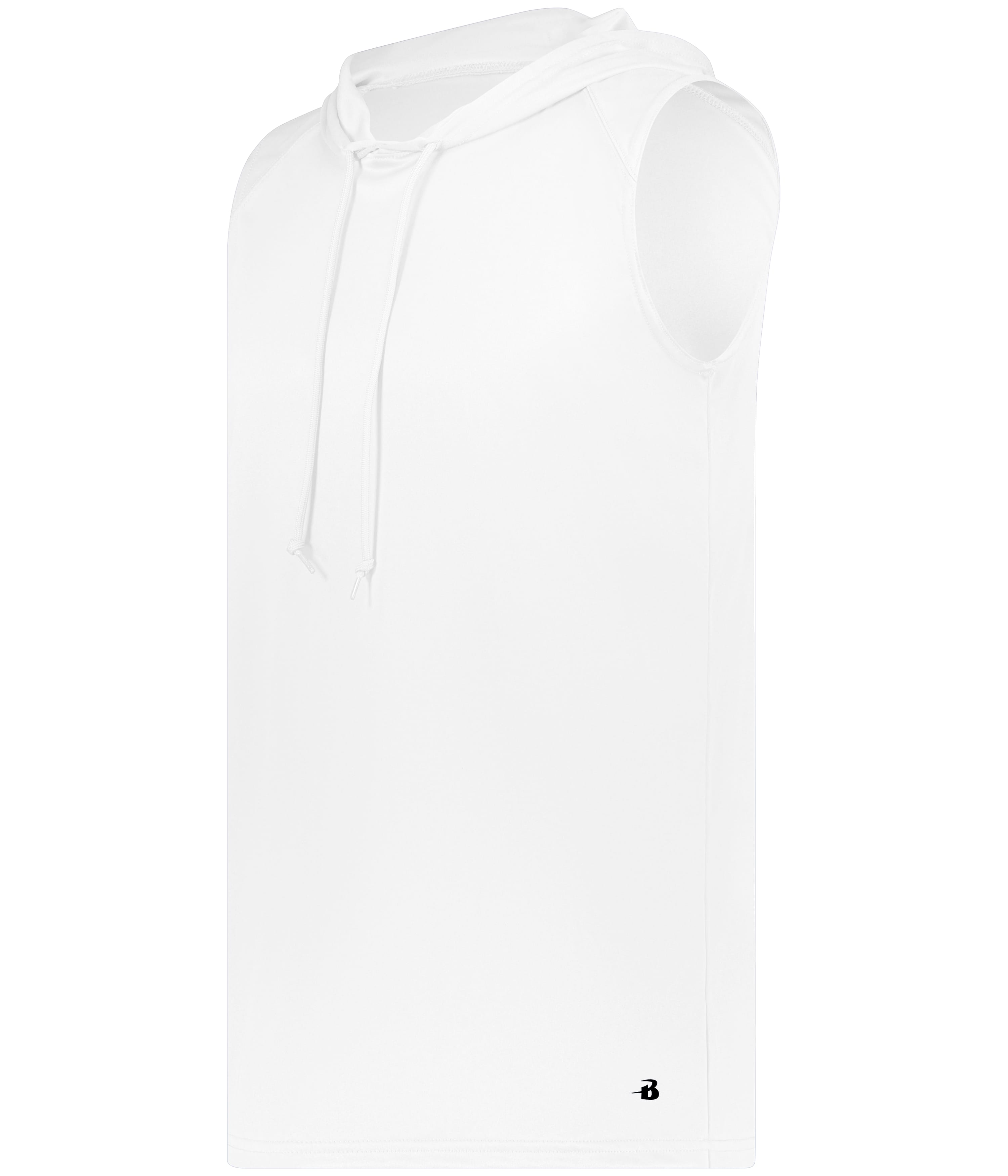 Badger Sports Men's B-Core White Sleeveless Hooded T-Shirt - 4108