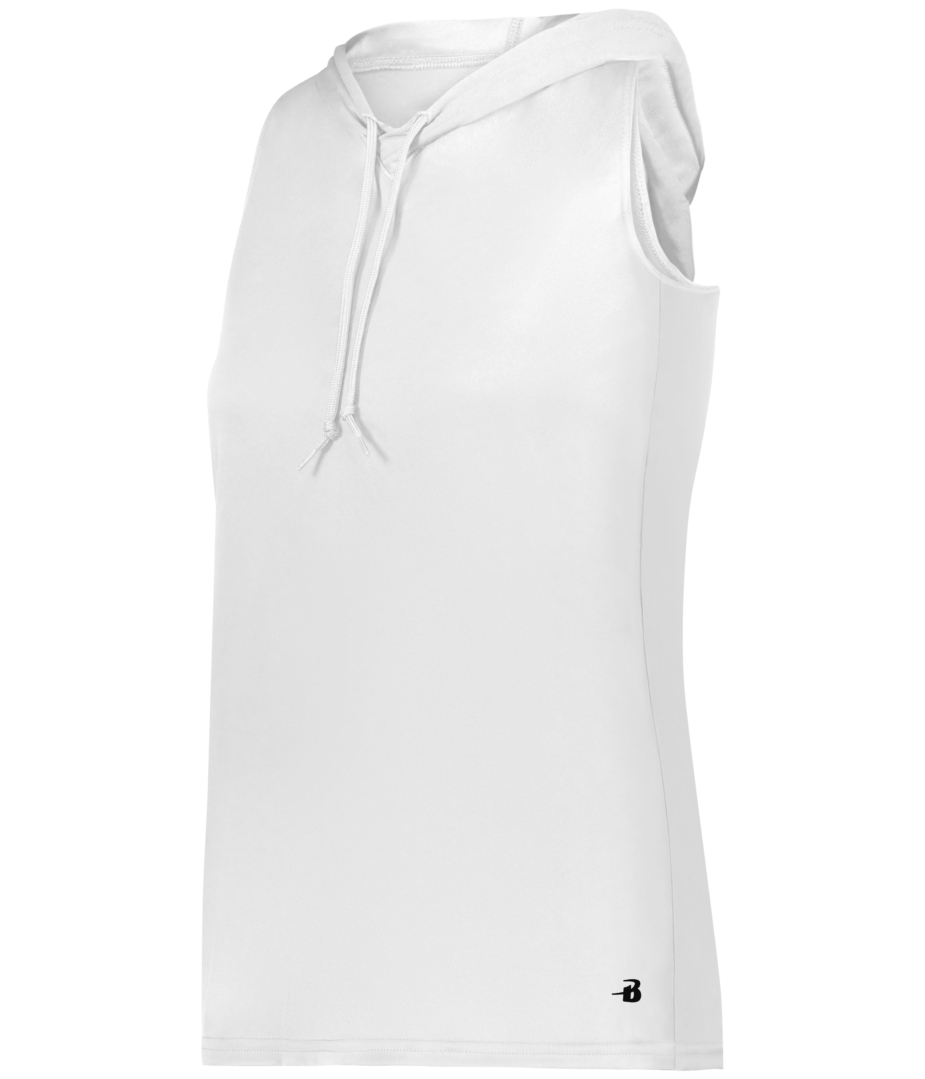 Badger Sports White Women's B-Core Racerback Hooded Tank Top