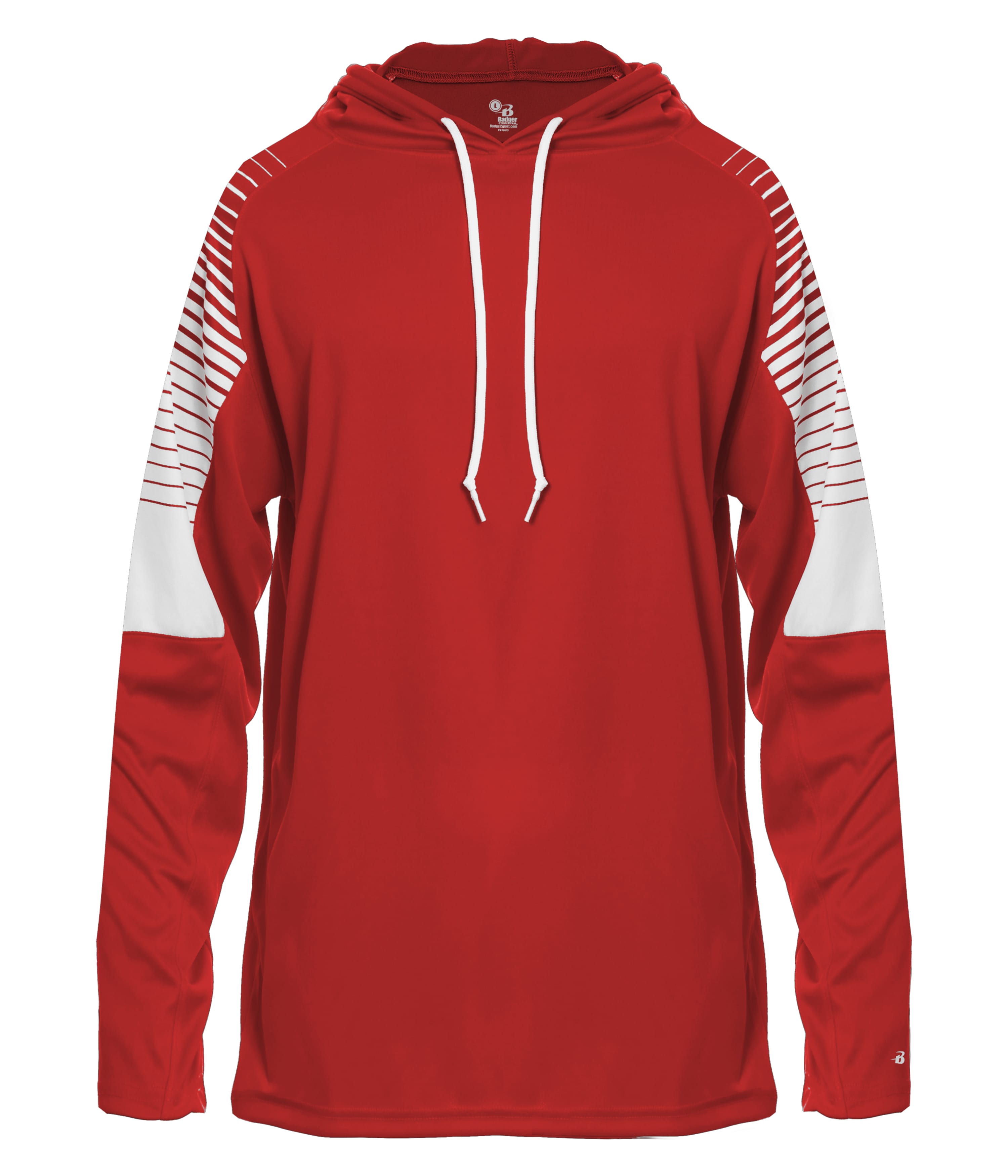 Badger Sport 421100 Lineup Long Sleeve Hood Tee Badger Sport 421100 Lineup Long Sleeve Hood Tee