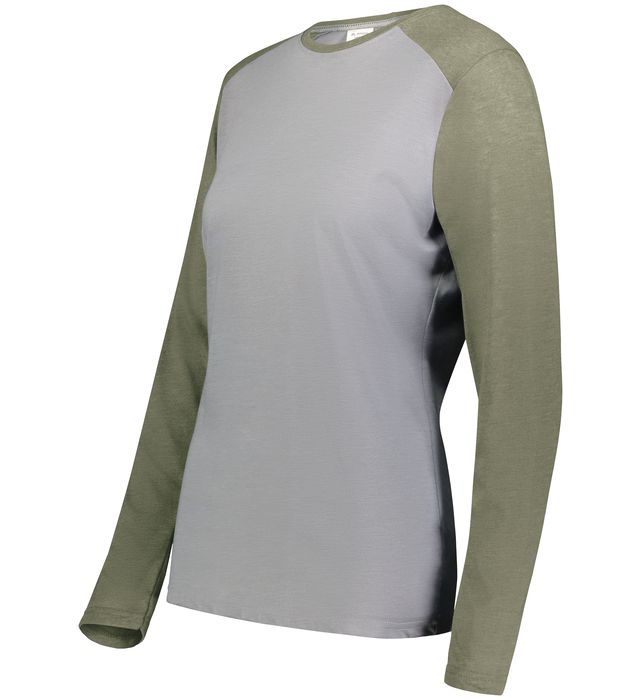 Augusta Sportswear Ladies Lux Tri Blend Long Sleeve Tee Augusta Sportswear Women`s Lux Tri-Blend Long Sleeve Shirt Moisture Management