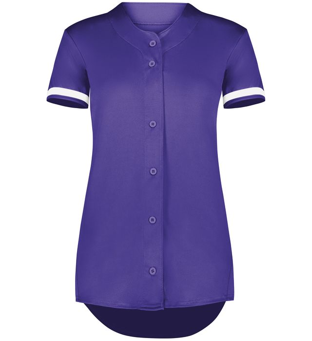 Plain Purple Baseball Button Down Jersey 