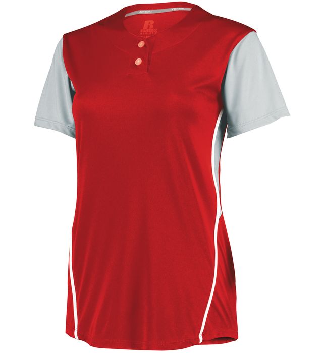 Russell 7R6X2X | Ladies Performance Two-Button Color Block Jersey