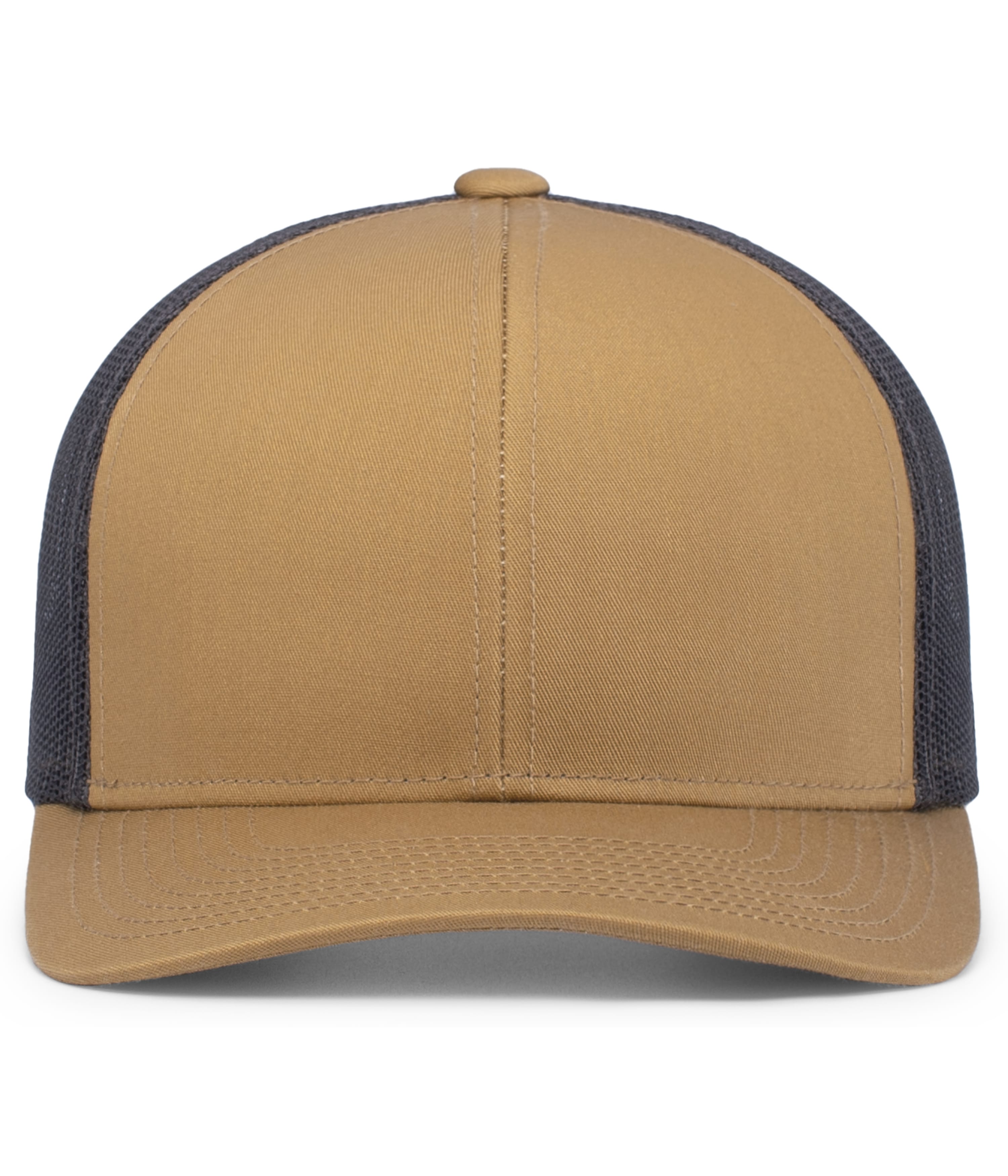 Pacific Headwear Blank Trucker Mesh Hat - Khaki, Brown Mesh - Trenz Shirt  Company