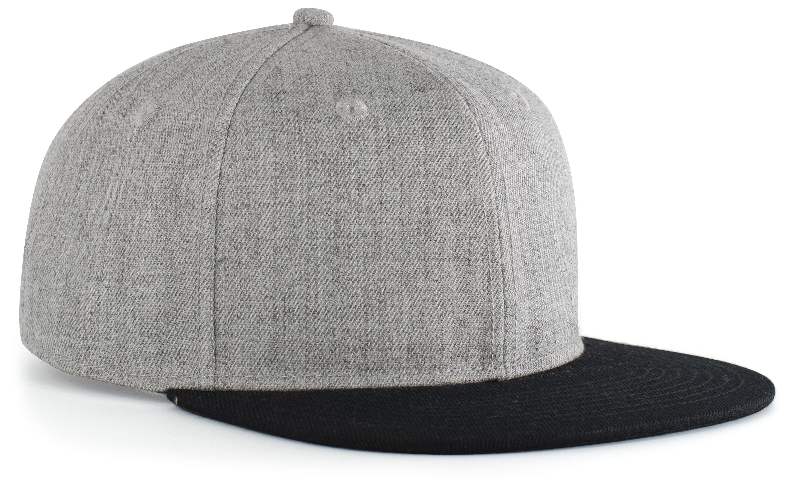 Premium Heather Wool Blend Flat Bill Adjustable Snapback Hats Baseball Caps