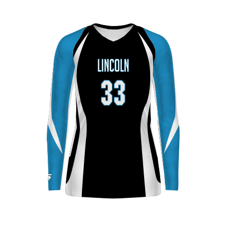 High Five Cut Girls Freestyle Sublimated Long Sleeve Volleyball Jersey