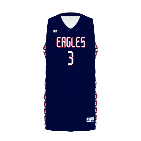 Russell 4B1VTM Legacy Basketball Jersey - Navy/White, L