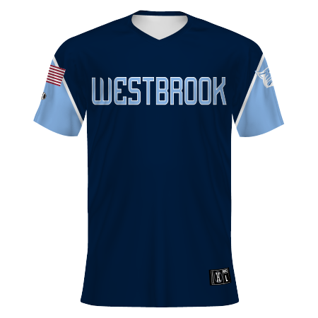 Holloway Sportswear XL Retro V-Neck Baseball Jersey University Blue/White  221021