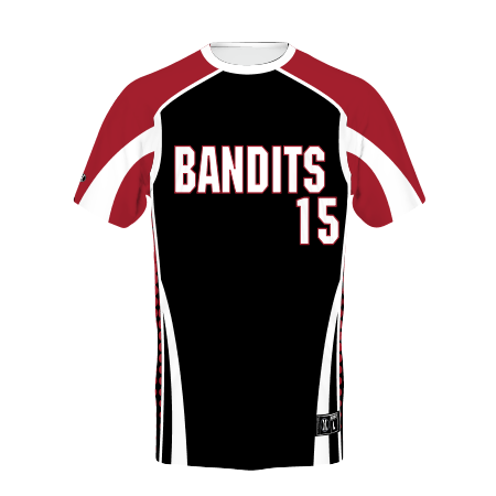 Custom Raglan Striped Black and Red Crew Baseball Jersey Shirts | YoungSpeeds