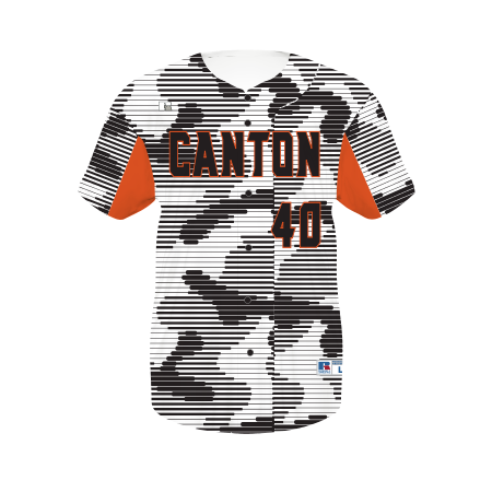 Youth & Adult Orange Button Front Baseball Jersey