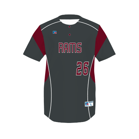 Red Stripe Sublimated Button Down Custom Baseball Jerseys | YoungSpeeds
