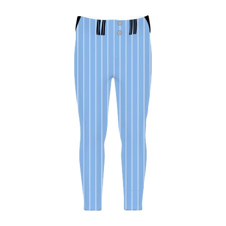 Columbia Blue Pinstripe Baseball Pants Piped - JayMac Sports Products